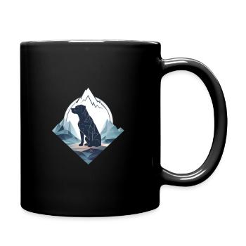 Nature and dog graphic - Full Colour Mug - black - Right