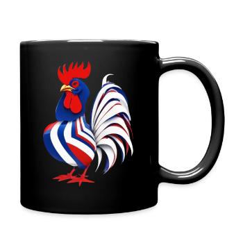 Coq français aux couleurs du drapeau - Mug uni - noir - Droite