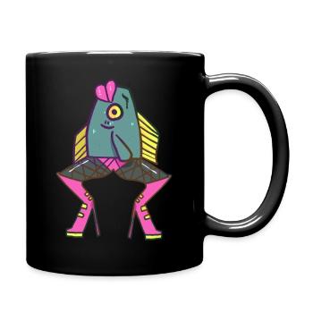 Miss Finley Fishnet - Full Colour Mug - black - Right