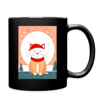 Chat mignon Noël - Mug uni - noir - Droite