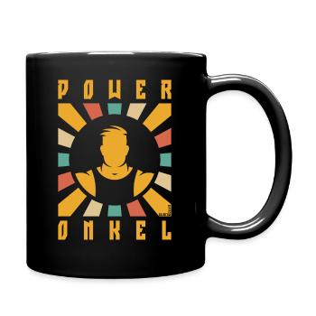 Power Onkel (Poweronkel / Strahlen / 4C) - Tasse einfarbig - Schwarz - Rechts