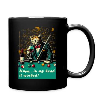 Confused funny billiards playing slightly drunk - Full Colour Mug - black - Right