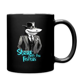 Sleep with the fishes - Full Colour Mug - black - Right