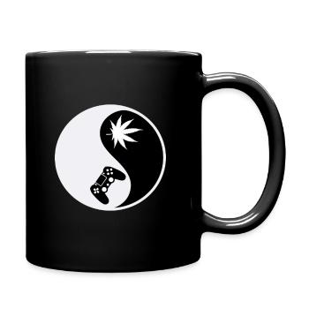 Weed ying yang - Full Colour Mug - black - Right