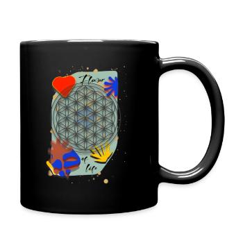 Flower or life - Blume des Lebens - Tasse einfarbig - Schwarz - Rechts
