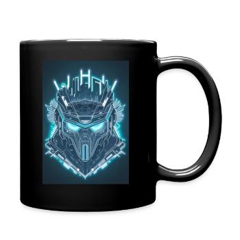 Dystopische Cyberpunk-Collag - Tasse einfarbig - Schwarz - Rechts
