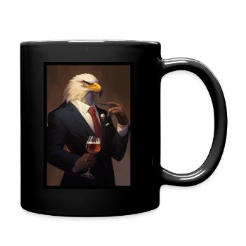 Seeadler im Anzug - Tasse einfarbig - Schwarz - Rechts
