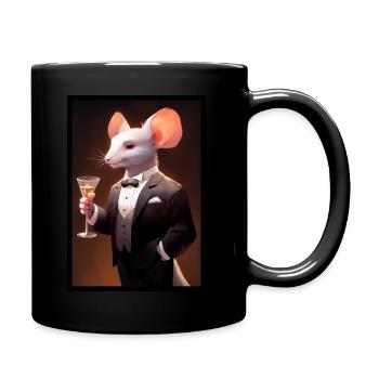 Maus im Smoking - Tasse einfarbig - Schwarz - Rechts