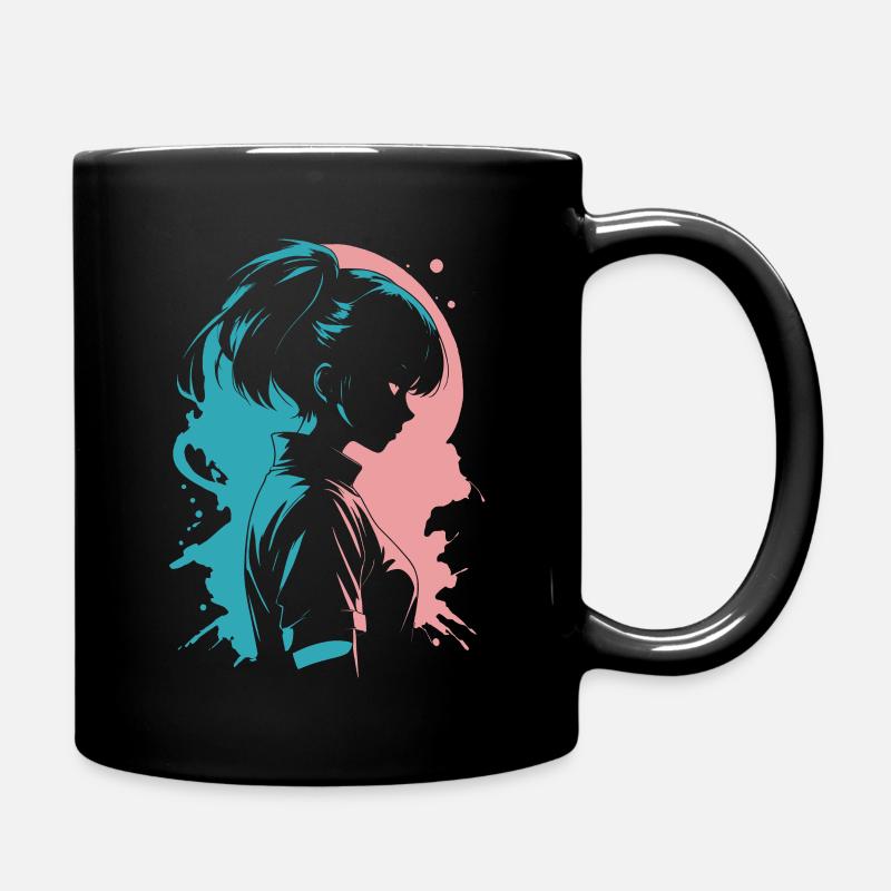 Discorde de l’esthétique : Silhouette de fille d’anime - Mug uni - noir