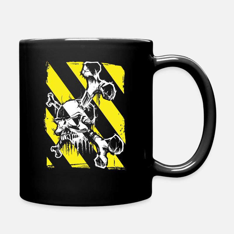 Crâne rayé - Mug uni - noir