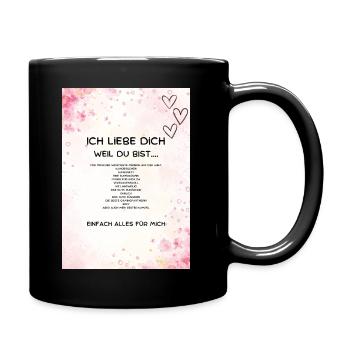 Ich liebe Dich, Partner - Tasse einfarbig - Schwarz - Rechts