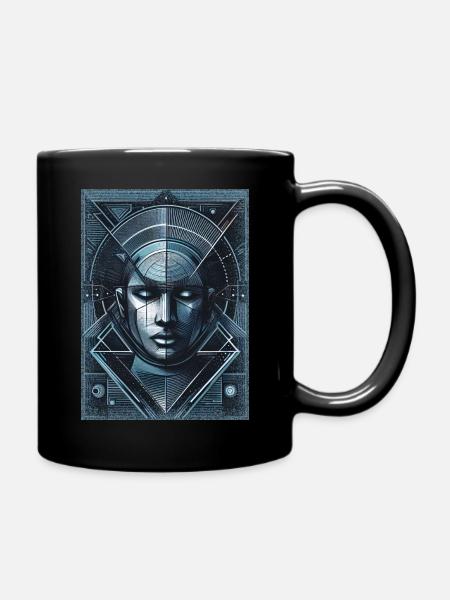 Spaceman Blaues Gesicht - Tasse einfarbig - Schwarz