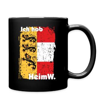 Heimweh - HeimW in meine Heimat Kärnten - Tasse einfarbig - Schwarz - Rechts