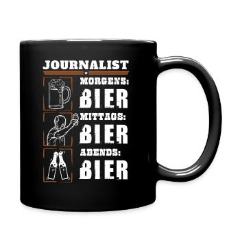 My daily routine as a journalist - Full Colour Mug - black - Right