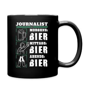 My daily routine as a journalist - Full Colour Mug - black - Right