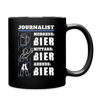 My daily routine as a journalist - Full Colour Mug - black - Right