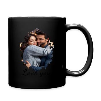 love you 1 - Mug uni - noir - Droite