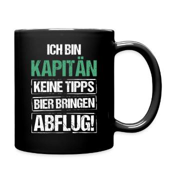 Je suis capitaine - apporte de la bière et décolle - Mug uni - noir - Droite