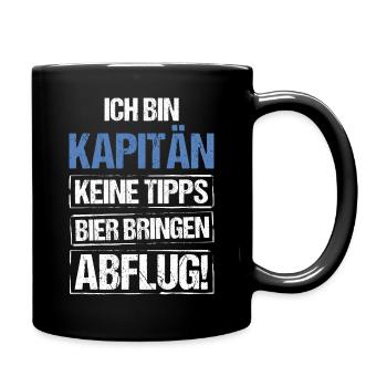 Ich bin Kapitän - Bier bringen und Abflug - Tasse einfarbig - Schwarz - Rechts