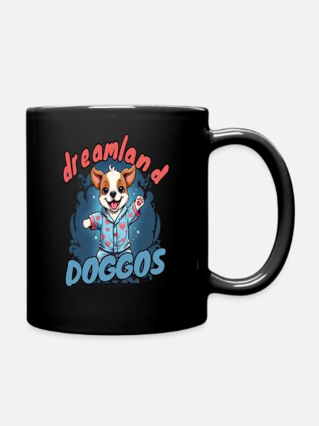Traumland Hunde 4 - Tasse einfarbig - Schwarz