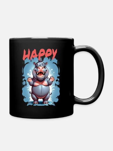 happy 1 - Mug uni - noir