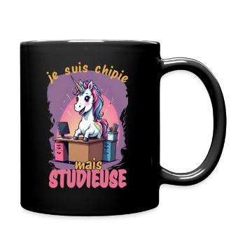 je suis chipie mais studieuse 2 - Mug uni - noir - Droite