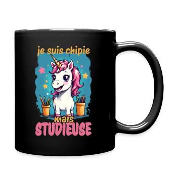 je suis chipie mais studieuse 1 - Mug uni - noir - Droite