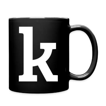 Buchstabe k "k" weiß - Tasse einfarbig - Schwarz - Rechts