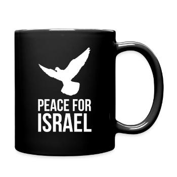 PEACE FOR ISRAEL with dove of peace - Full Colour Mug - black - Right