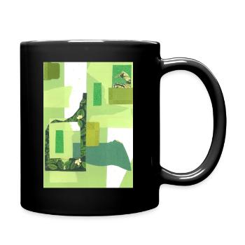 Green Collage - Full Colour Mug - black - Right