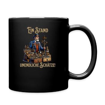Flohmarkt Trödelverkäufer Antiquitätenhändler - Tasse einfarbig - Schwarz - Rechts