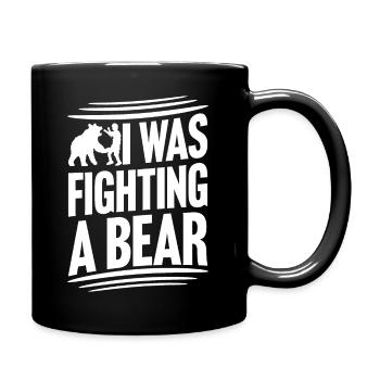 I Was Fighting A Bear Surgery Broken Arm Injury - Full Colour Mug - black - Right