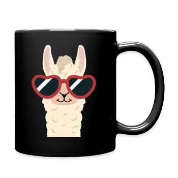 Lamas 4 Ever - llama carl - Tasse einfarbig - Schwarz - Rechts