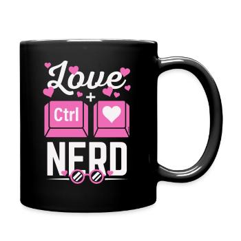 Liebe Nerd CTRL - Herz - Tasse einfarbig - Schwarz - Rechts