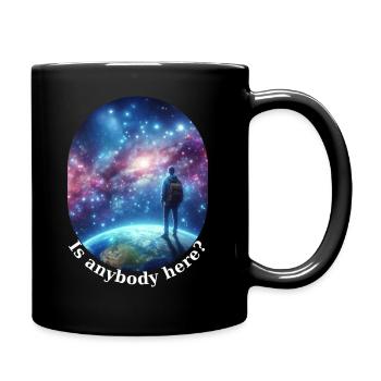 Ist jemand hier? - Tasse einfarbig - Schwarz - Rechts