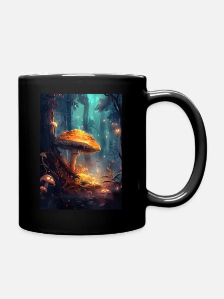 Pilze - Tasse einfarbig - Schwarz