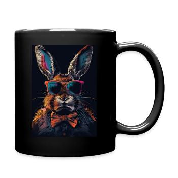 Rabbit - Full Colour Mug - black - Right