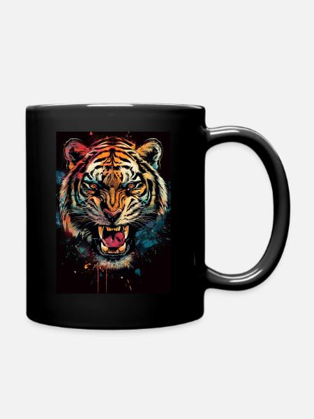 Tiger - Full Colour Mug - black