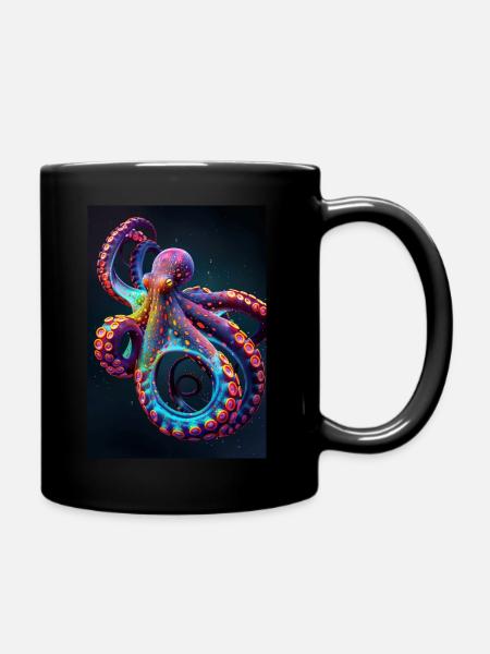 Oktopus - Tasse einfarbig - Schwarz