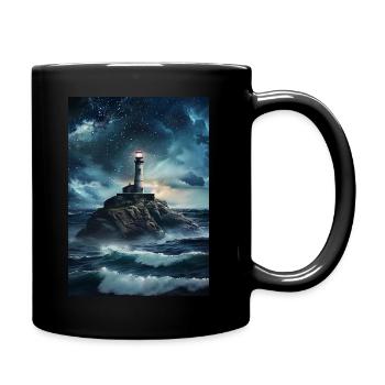 Leuchtturm - Tasse einfarbig - Schwarz - Rechts