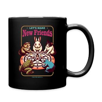 Faisons-nous de nouveaux amis pentagramme drôles d’animaux - Mug uni - noir - Droite