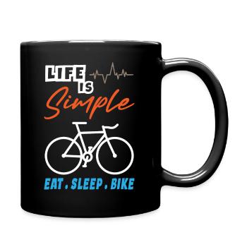 Life Is Simple Eat Sleep Bike - Tasse einfarbig - Schwarz - Rechts
