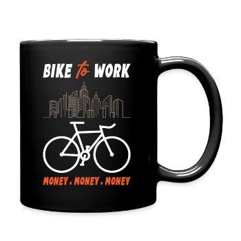 Bike to Work Money Money Money - Full Colour Mug - black - Right