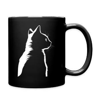 Katze, katzenmotiv - Tasse einfarbig - Schwarz - Rechts
