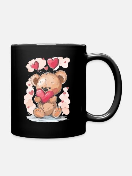 Niedlicher Bär - Tasse einfarbig - Schwarz