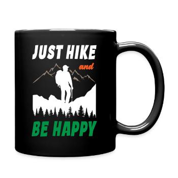 Just Hike And Be Happy - Tasse einfarbig - Schwarz - Rechts