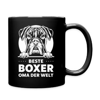 Hundeoma BESTE BOXER OMA DER WELT Deutscher Boxer - Tasse einfarbig - Schwarz - Rechts