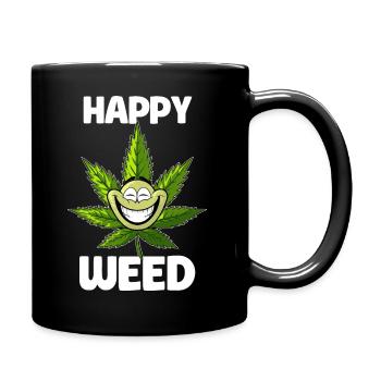 Happy Weed - Conception de chanvre - Mug uni - noir - Droite
