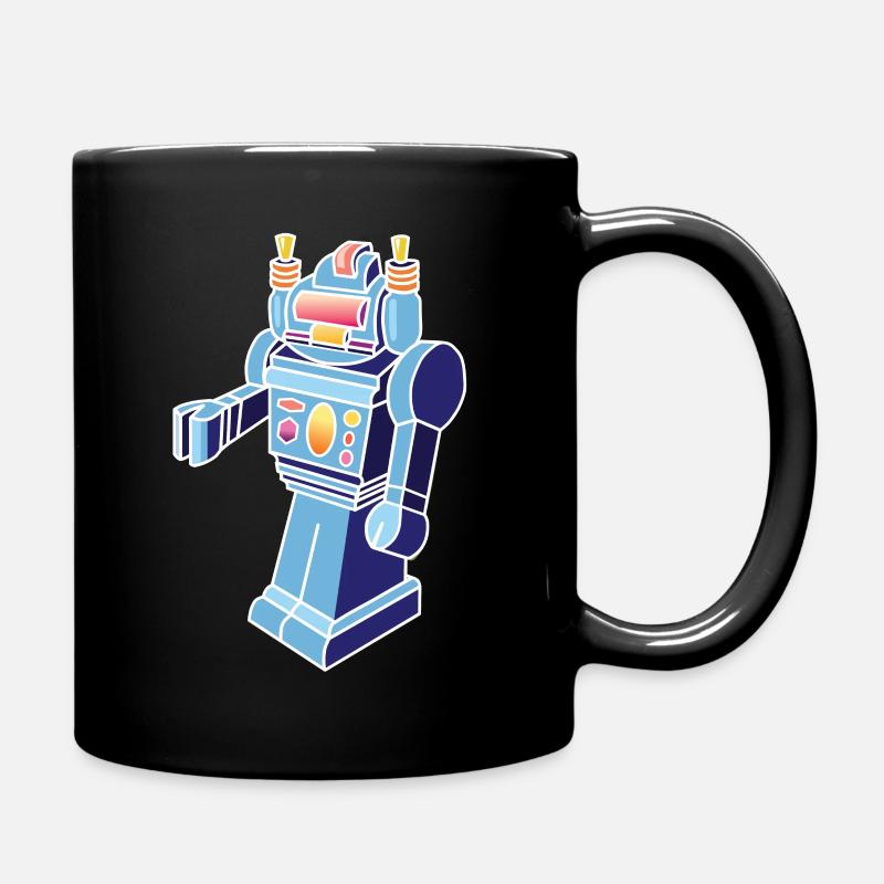 Retro Robot - Full Colour Mug - black