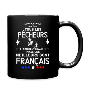 Bester französischer Fischer - Tasse einfarbig - Schwarz - Rechts